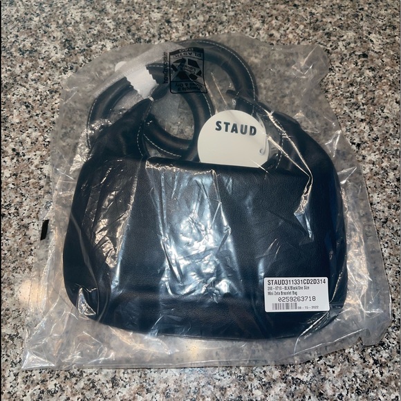 STAUD Zeta Mini leather bracelet bag in Black—NWT - Picture 7 of 17